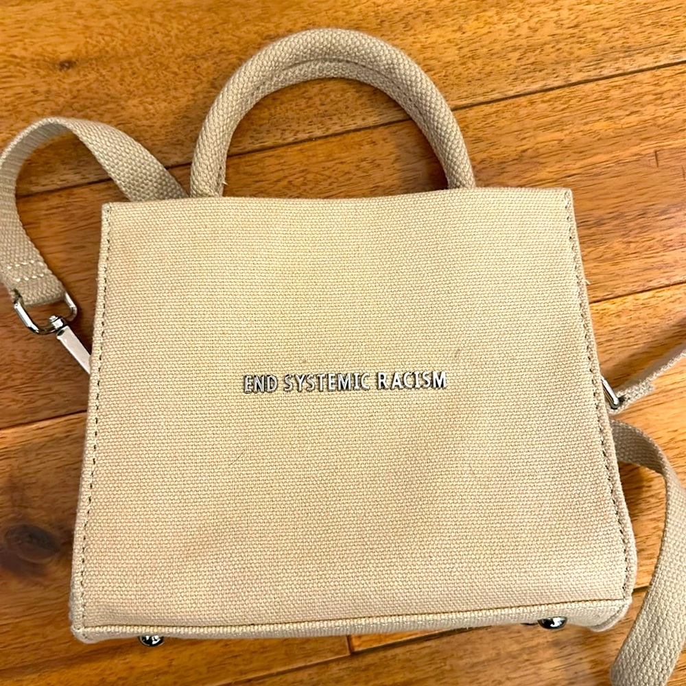 Brandon Blackwood ESR- End Systemic Racism Tote: Original, tan canvas